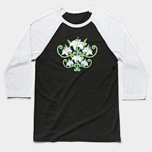 Extravagant Elizabethan Folkloric Lily Baseball T-Shirt